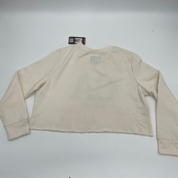 New STATE OF MINE Cropped Sweatshirt Cream Soft Fleece California Women's Sz XL - Picture 2 of 6